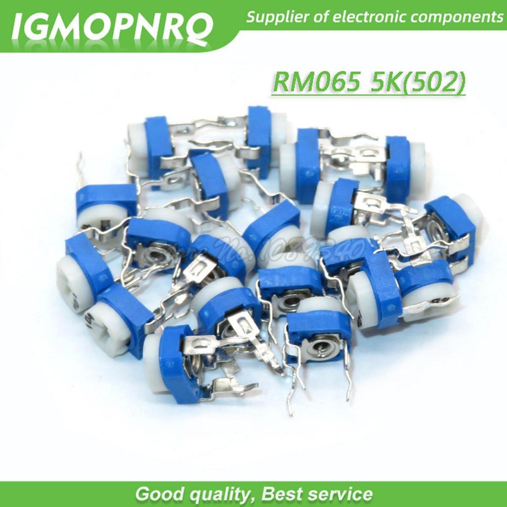 20PCS Trimmer Potentiometer RM065 RM-065 5K โอห์ม 502 DIP Trimmer ตัวต้านทานแบบปรับได้ตัวแปร RM065-5