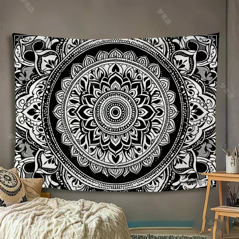 Boho mandala แขวนผ้าใบ wall tapestry ห้องนอนพื้นหลังภาพวาดตกแต่งศิลปะสร้างสรรค์
