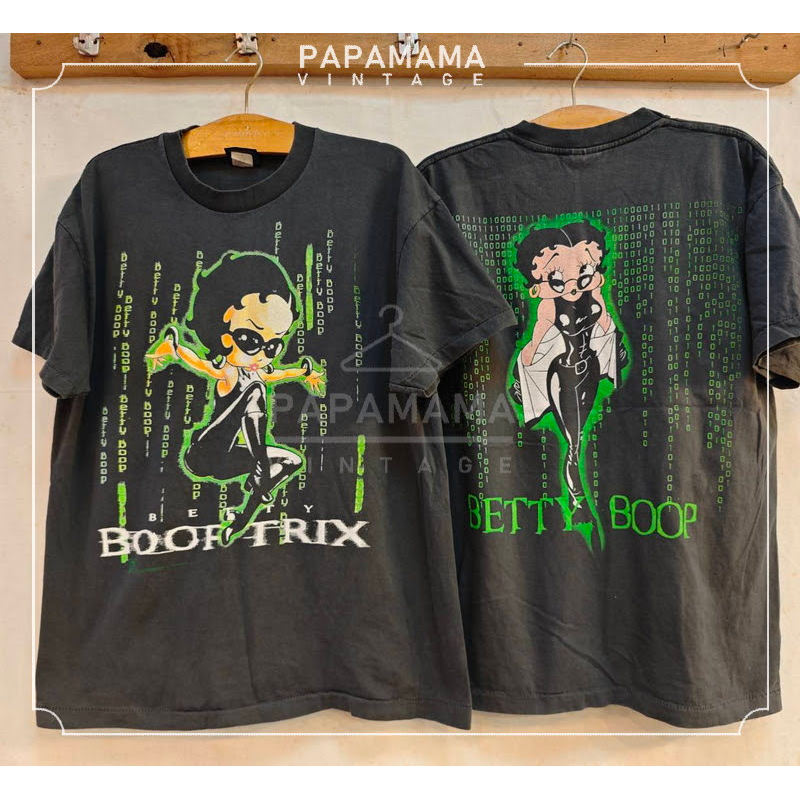 BETTY BOOP TRIX Bio Washed เสื้อวินเทจ เสื้อการ์ตูน ล้อเลียน papamama vintage shirt