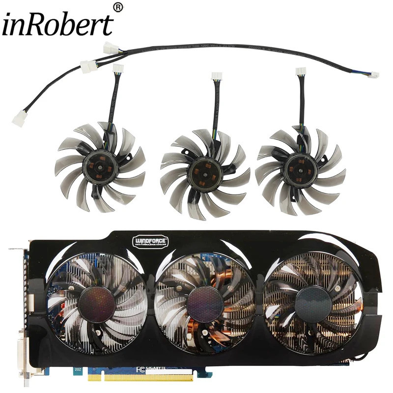 ทีที128010SU 75 มม.0.35A พัดลมระบายความร้อน 4Pin สําหรับ Gigabyte GTX 670 680 760 Ti G1 GTX 770 780T