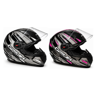 Kit Capacete Casal Ebf Opium Attack Preto Masculino e Rosa Feminino