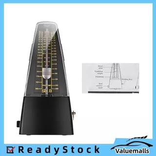 Valuemalls Valuemalls Standard Universal Mechanical Metronome วัสดุ ABS สำหรับกีตาร์ไวโอลินเปียโนเบสกลองเครื่องดนตรีเครื่องมือฝึกหัดเริ่มต้น