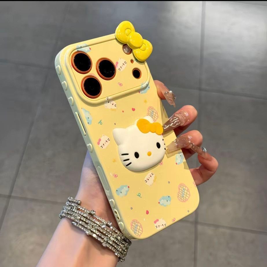 น่ารักการ์ตูน Bowknot Hello Kitty Cat ซิลิโคนนุ่มเคสโทรศัพท์สําหรับ iPhone 17Promax 17Pro 16 15 14 13 12 Pro Max 15Plus กันกระแทกผู้หญิงฝาครอบมือถือ