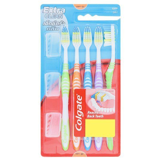 [สินค้าส่งด่วน] คอลเกตแปรงสีฟันเอกซ์ตร้าคลีน 3+2 COLGATE TOOTHBRUSH EXTRA CLEAN 3+2