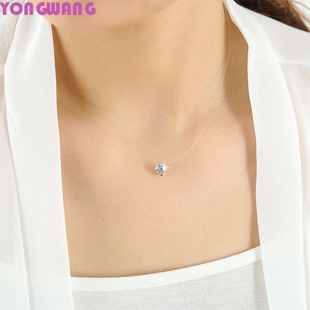 YONGWANG66HR จี้เงาผู้หญิงคอZirconสายตกปลาเครื่องประดับโปร่งใส