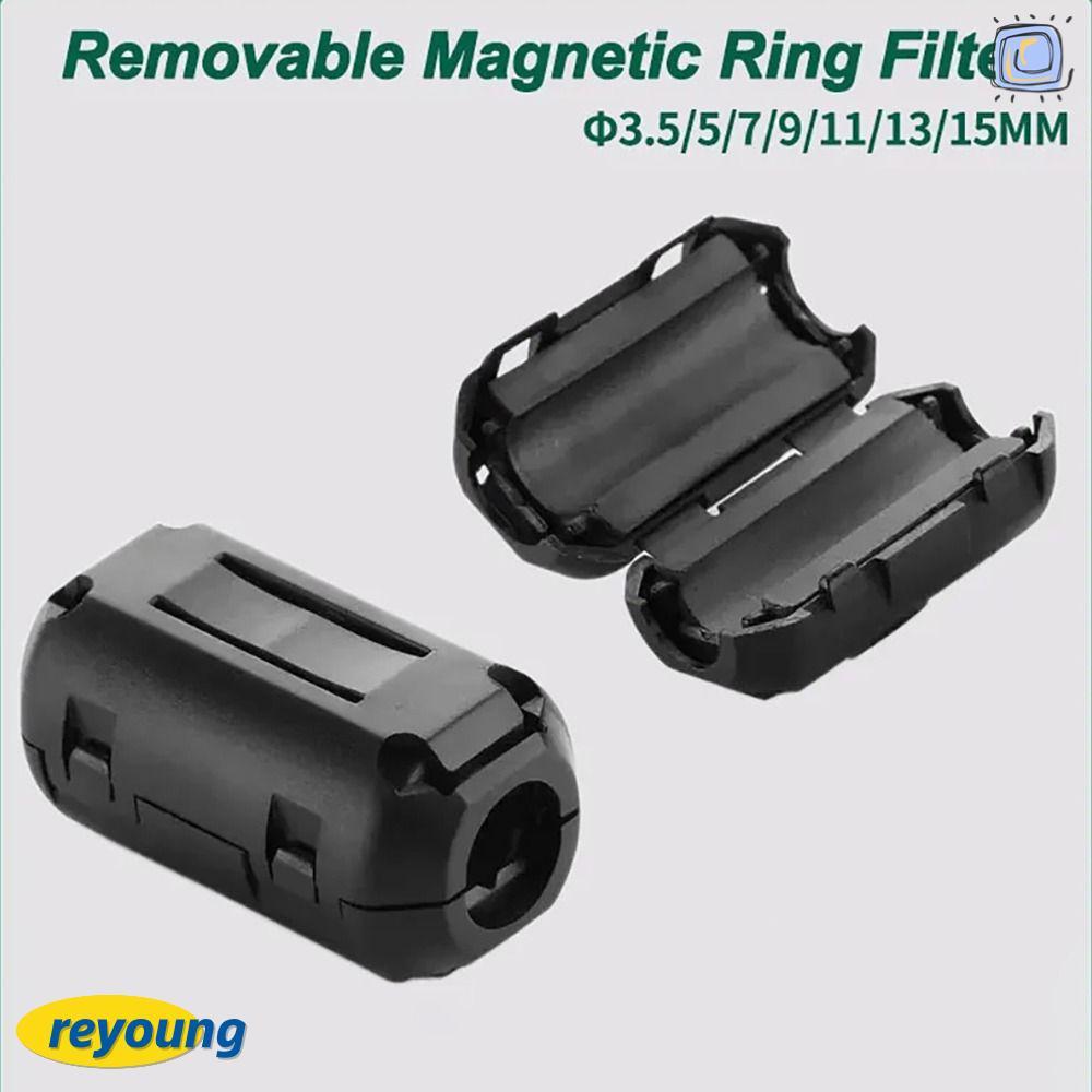 REYOUNG 1 ชิ้นแหวนแม่เหล็กป้องกันการรบกวน, EMI RFI Choke Clip Snap-on Degaussing Filter, Noise Suppr