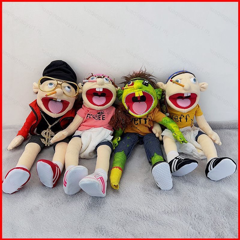 HQ Jeffy และ Fee Jeffbee ตุ๊กตาตุ๊กตาของขวัญเด็กหุ่นมือ Zombie Jeffy Rock Jeffy Joseph Cody Junior ข