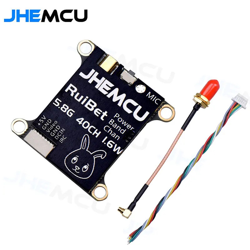 HB JHEMCU RuiBet Tran-3016W 5.8G 40CH 1.6W PitMode 25mW 200mW 400mW 800mW 1600mW ปรับ VTX 2-6S 30X30