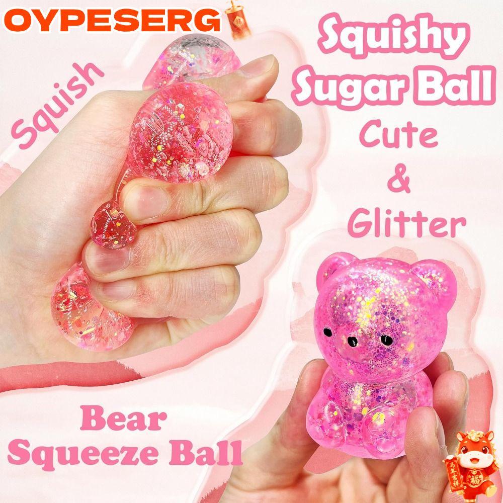 OYPESERG Sugar Stress Ball Sensory Toys, Soft Gummy Bear Bear Squishy Fidget Toys, Cute Funny Squish