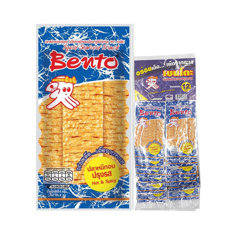 เบนโตะ (BENTO) ปลาหมึกอบปรุงรส 4 ก. x 12 ซอง