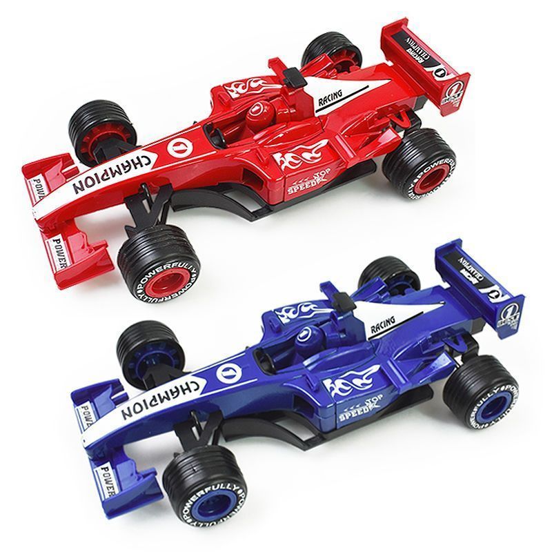 儿童F1方程式赛车合金回力车模儿童玩具小汽车仿真跑车模型摆5/6 Children's F1 Formula Racing Car Alloy Pull-Back Model Toy Car Simu