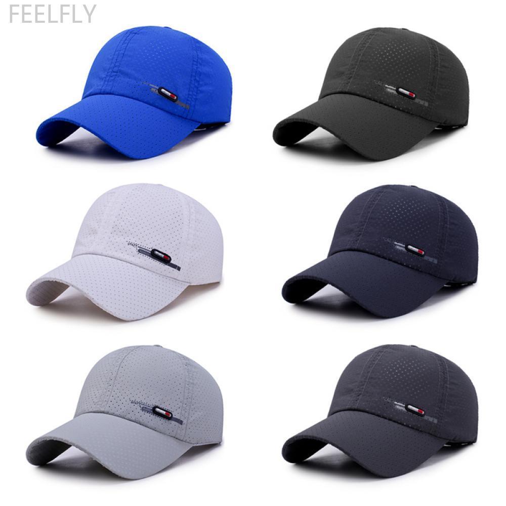 FEELFLY ฤดูร้อนแห้งเร็วสําหรับผู้ชายกีฬาวิ่งเบสบอลหมวกชายหมวกกอล์ฟผู้หญิงสีทึบ Snapback หมวก K4O7