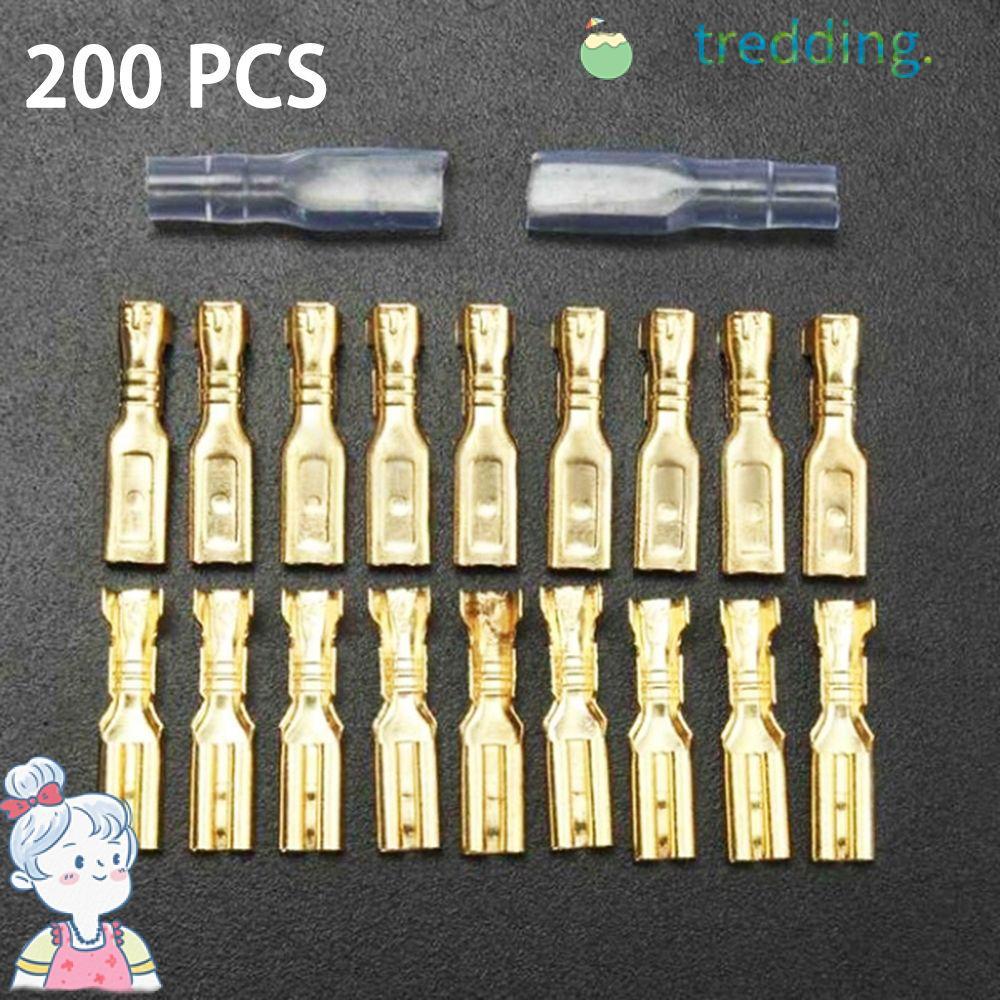 TREDDING491 200PCS Crimp Terminal Cable Female Spade 200 ชิ้นลวดฉนวน