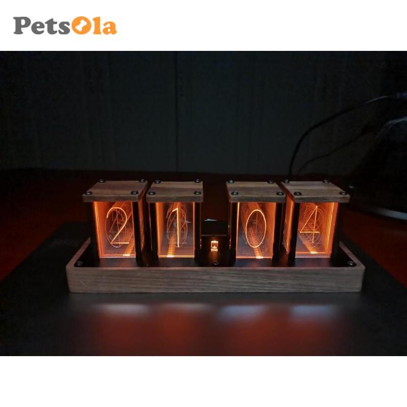 [Koolsoo2] การออกแบบเฉพาะ Nixie Tube Clock RGB LED นาฬิกาปลุกดิจิตอลไฟกลางคืนอัจฉริยะสําหรับตกแต่งบ้