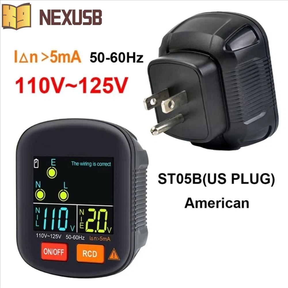 NEXUSBEAM เครื่องตรวจจับซ็อกเก็ต, Ground Zero Line Digital Smart Socket Tester, อุปกรณ์ตรวจจับ Rcd T