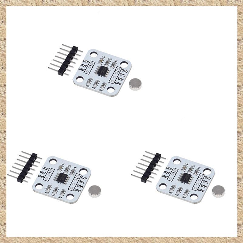 3 ชิ้น AS5600 Encoder 12 บิตแม่เหล็กเหนี่ยวนํามุมวัดเซนเซอร์โมดูลส่วนประกอบอิเล็กทรอนิกส์
