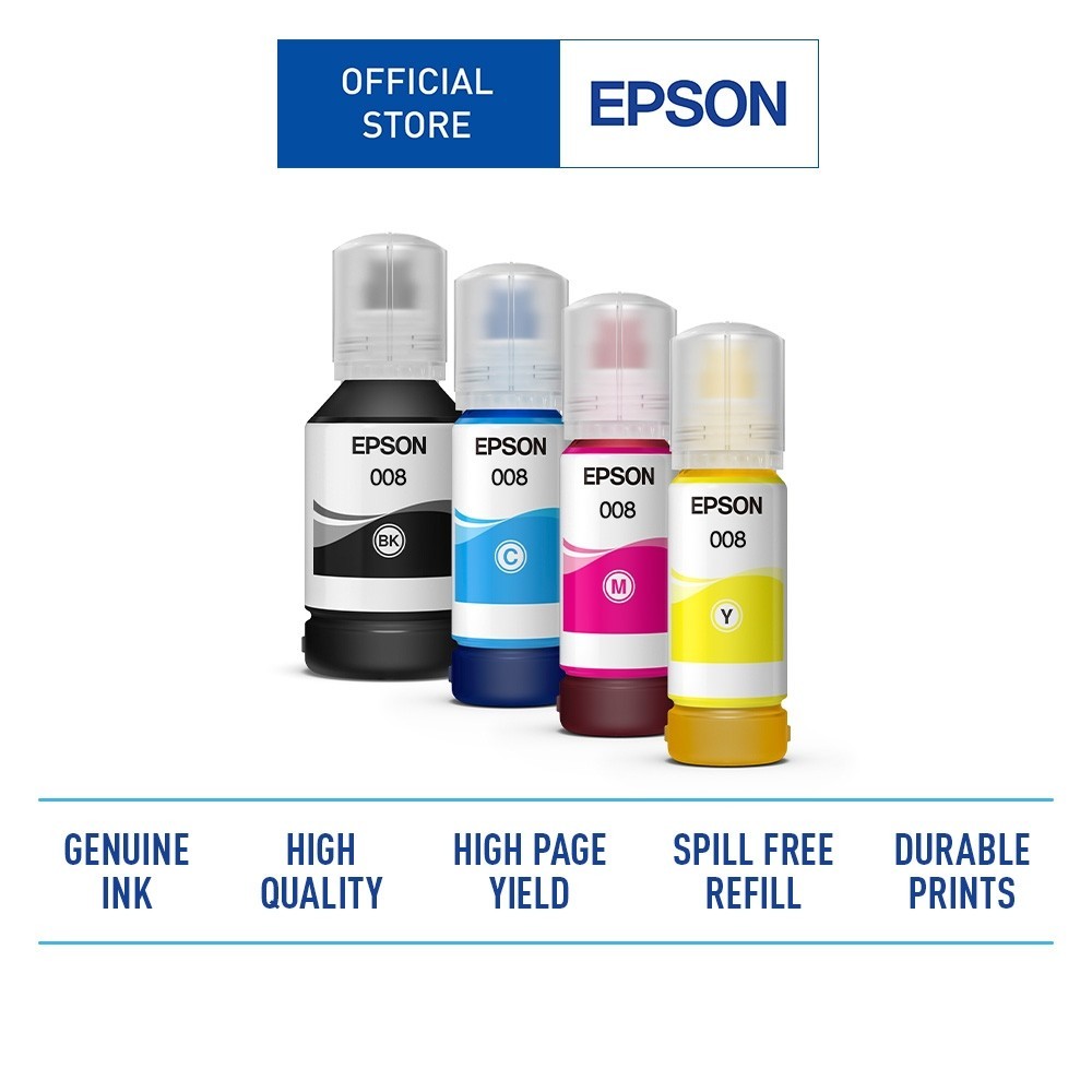 หมึก EPSON 008 ของแท้ ตัวเลือก 4 สี ใช้กับ : Epson L15150/L15160/L6460/L6490/L6550/M15140