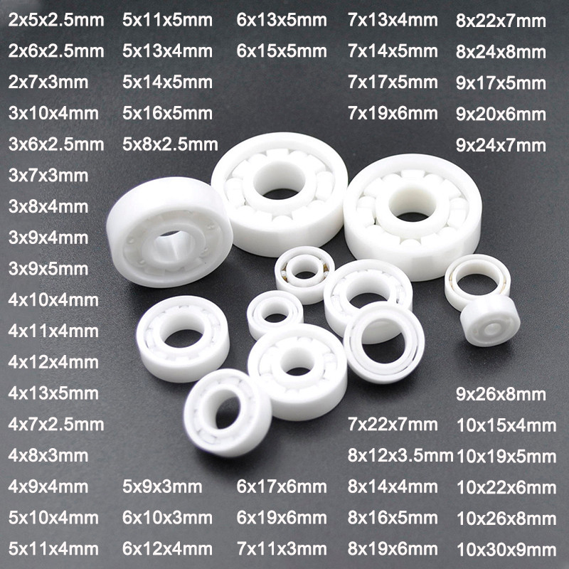 ประสิทธิภาพสูง ZrO2 Zirconia เซรามิคแบริ่งขนาดเล็ก 2 มม.ถึง 20 มม.Anti-rust Miniature รอกตกปลาแบริ่ง