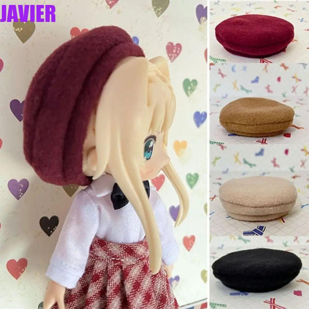JAVIER 1/12 BJD ตุ๊กตา Beret หมวก,เปลี่ยนเสื้อผ้า Handmade BJD ตุ๊กตาหมวกทําด้วยผ้าขนสัตว์, คอสเพลย์