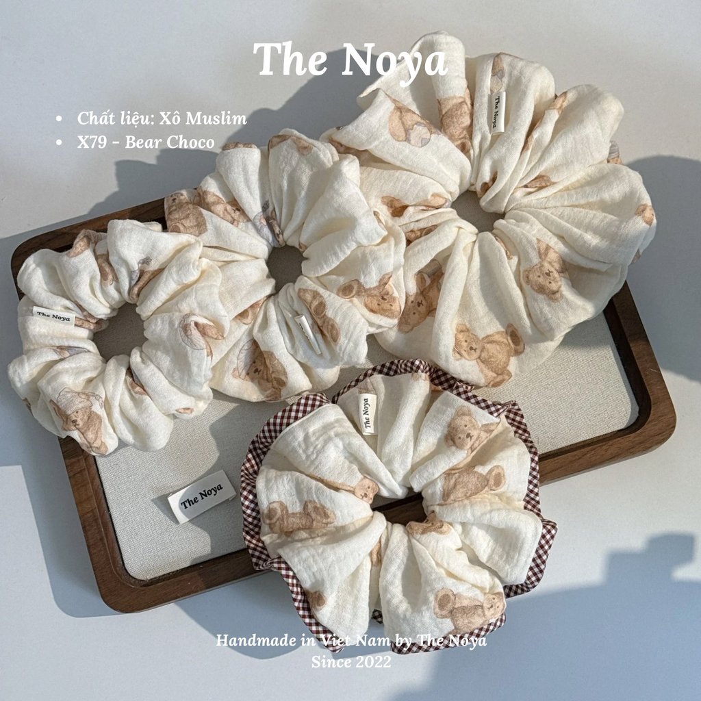 Bear Choco Scrunchies มัสลินทํามือ โดย The Noya X79