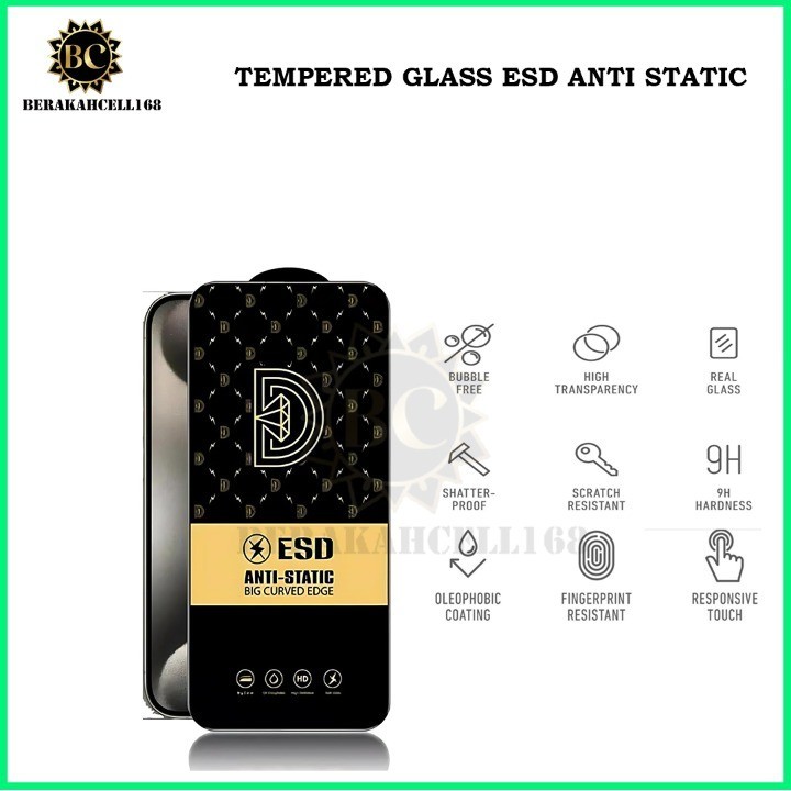 BCL168- TEMPERED GLASS FULL ESD ANTI STATIC สําหรับ IPHONE X XS XR XS MAX IPHONE 6 6G 6S IPHONE 7 8 