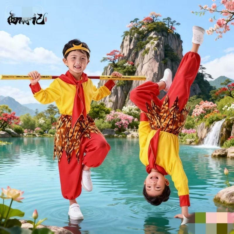 เด็ก Monkey King เสื้อผ้าชุดเต็ม Monkey King Monkey King เครื่องแต่งกายลิงน้อย Journey to the West M