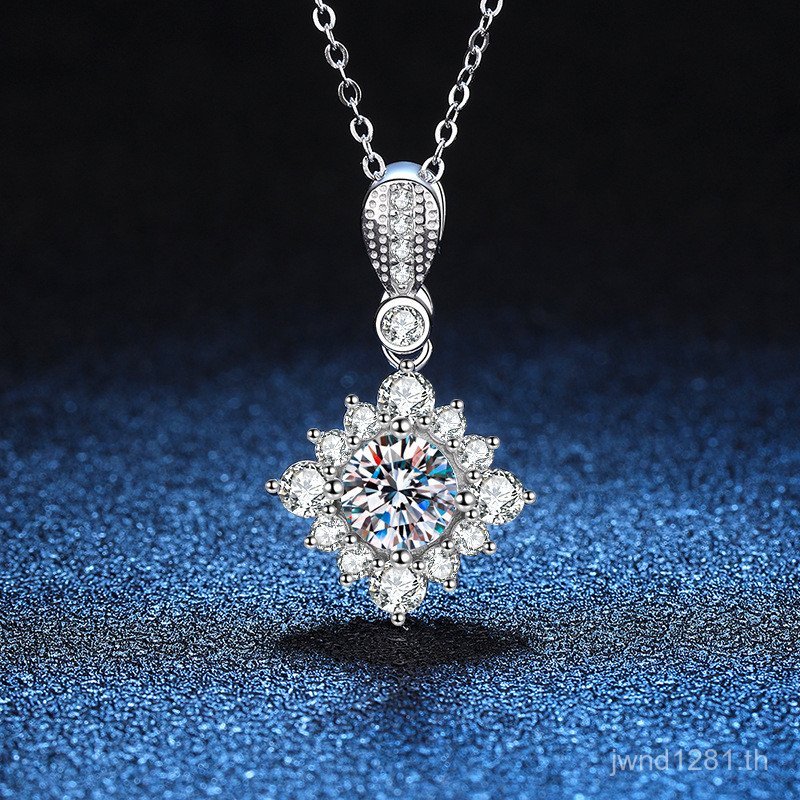 D สร้อยคอหญิงเจ้าหญิง Mo s925 Purely Plated Full Mulberry Diamond pt950 Mulberry สร้อยคอผู้หญิงเพชรเ