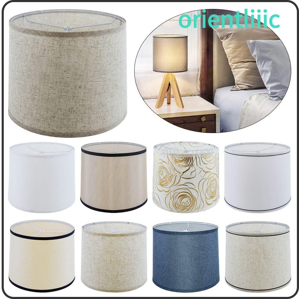 ORIEN โคมไฟผ้าสไตล์นอร์ดิก 9 สี โคมไฟตั้งโต๊ะและตั้งพื้น สำหรับตกแต่งบ้าน ตะกร้าโลหะ