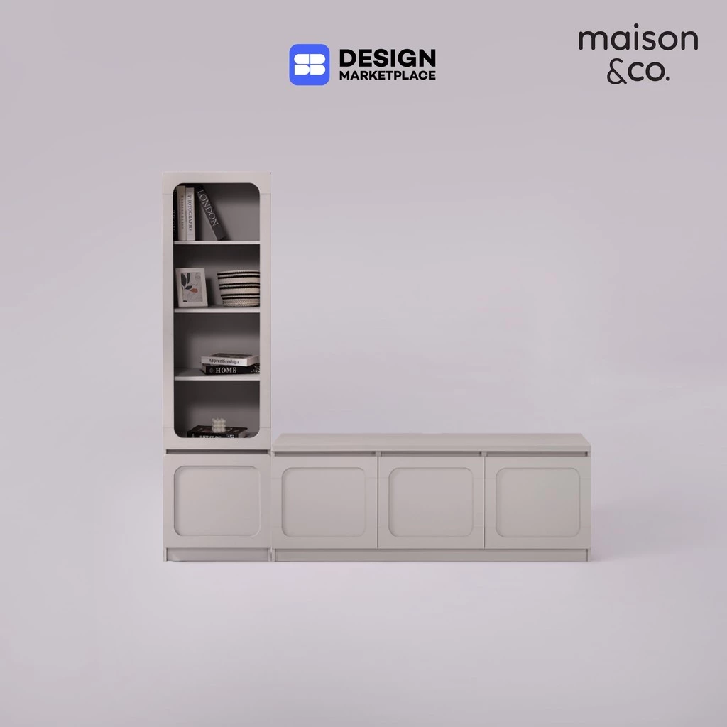 SB Design Square ชุดวางทีวี ขนาด 200 ซม. รุ่น Solla สีเทาอ่อน แบรนด์ MAISON&CO.