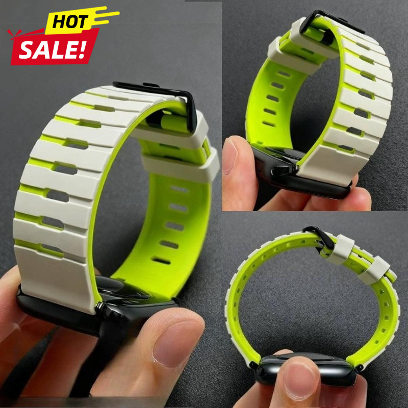 Two Tone Piano Key design สายสปอร์ตสําหรับ Apple Watch Ultra 3/2 49มม 46มม SE3 44มม 42มม 45มม IWatch Series 11 10 Ultra 9 8 SE 6 5
