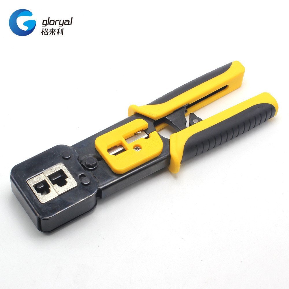 CRIMPING การเจาะบีบสายเคเบิลเครือข่าย Hand Hole คู่มือ CRIMPING คีม Pass Network คีม rj45 การเชื่อมต
