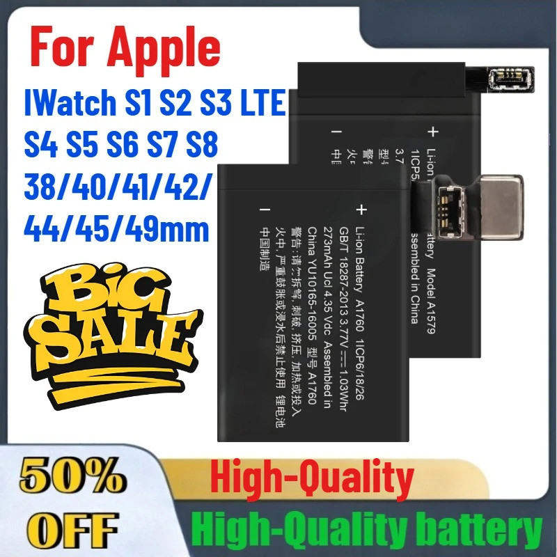 A1578 A1579 A1760 A1761 A1847 A1850 A2058 A2059 แบตเตอรี่สําหรับ Apple IWatch S1 S2 S3 LTE S4 S5 S6 