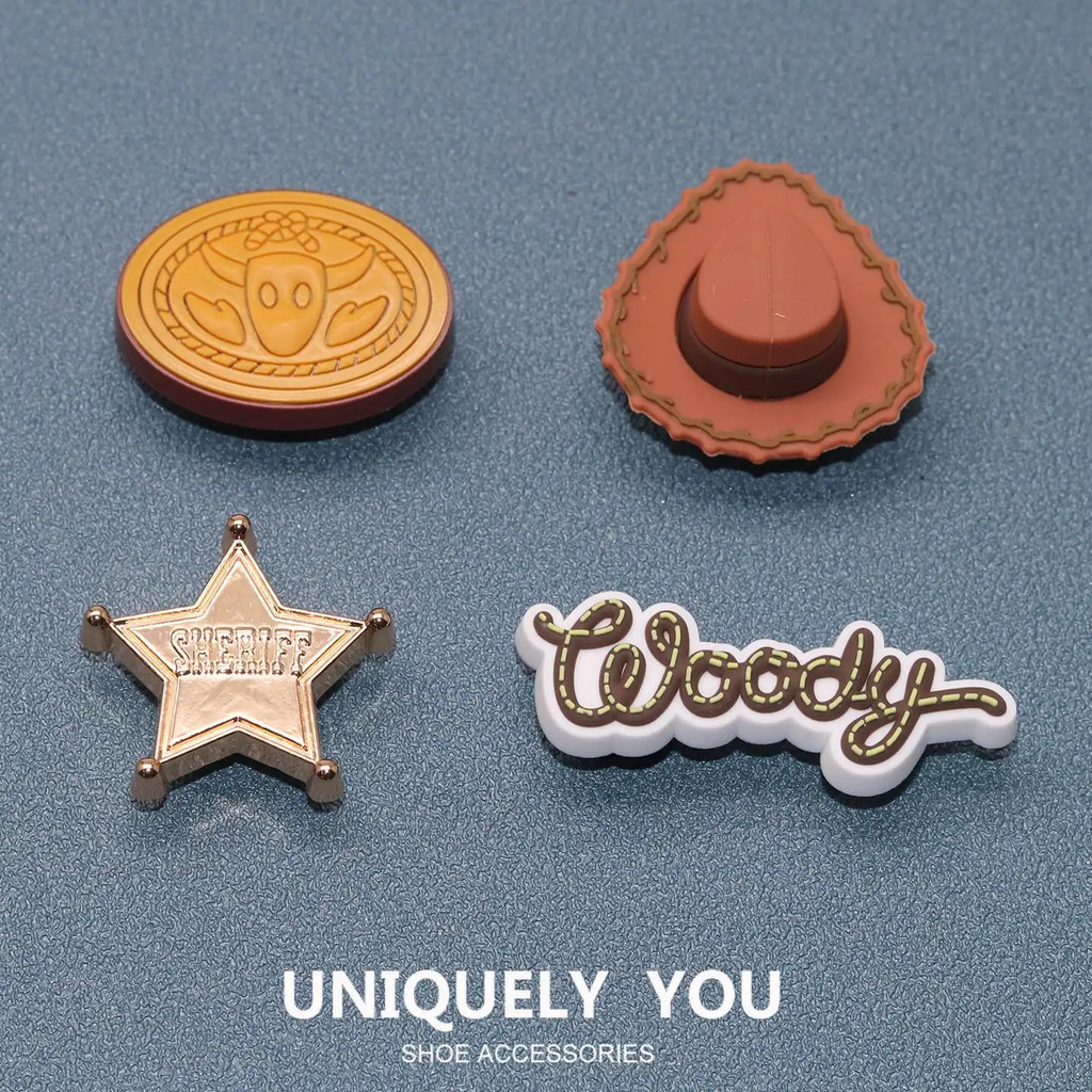 เครื่องประดับรองเท้า Charms 3D สไตล์คาวบอย สําหรับตกแต่งรองเท้าแบบเจาะรู มีหมุดและพิน
