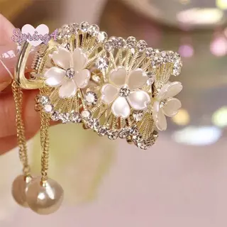 <Spring4>แฟชั่นRhinestone sel PearlผมClawsดอกไม้กิ๊บผู้หญิงCrrettesผู้ถือผมหางม้าHairpinsเครื่องประดับผมของขวัญNice