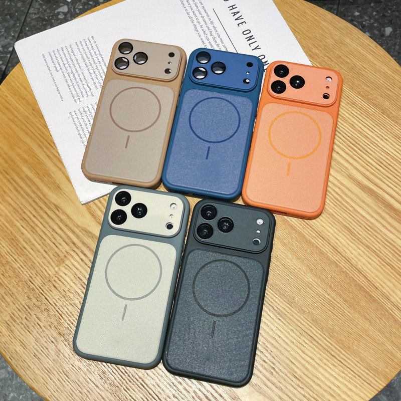 แม่เหล็กสานเนื้อพีซีกลับกรอบซิลิโคนอ่อนนุ่มเคสโทรศัพท์สําหรับ ไอโฟน 17 16 15 14 13 12 มือโปร สูงสุด บวก กันกระแทก