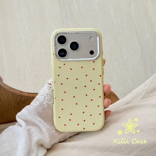 เคสไอโฟน17เคสผิวหนัง ลายจุด หัวใจ มินิมอล อ่อนโยน สไตล์ฮิต สำหรับiPhone 16 15 11 17 13 AIR 14 12 Pro Max 15 16 Plus XR X