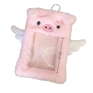 OUTOPEN กระเป๋าใส่บัตรนักเรียน OUTOPEN สไตล์การ์ตูนสัตว์ น่ารักเหมือน puppy, angel pig และ mouse สำหรับพวงกุญแจ