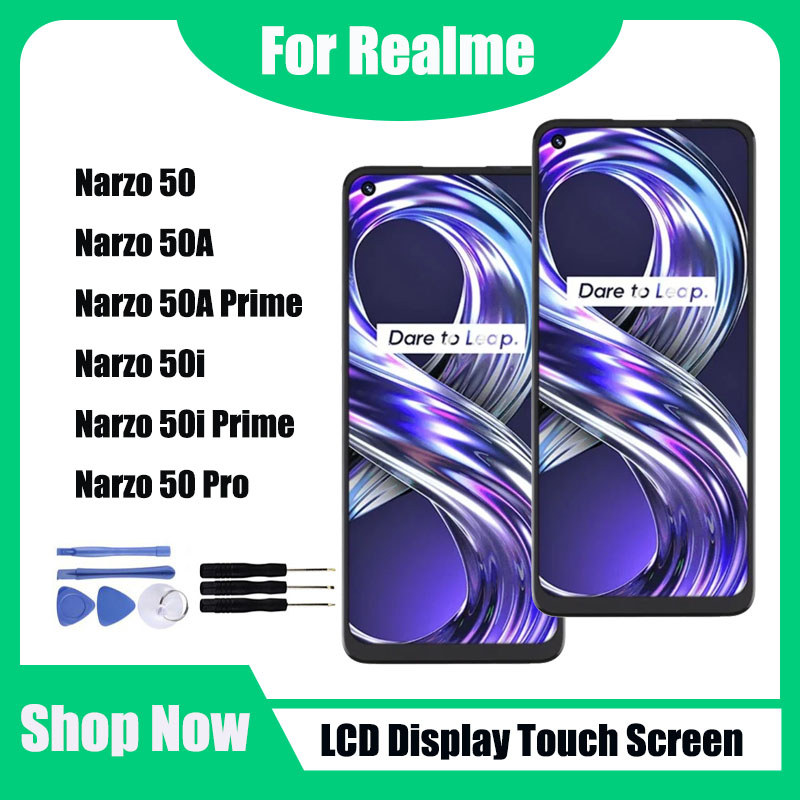 สําหรับRealme Narzo 50 50A 50A Prime 50i 50i Prime 50 ProจอแสดงผลLCDหน้าจอสัมผัสเปลี่ยน