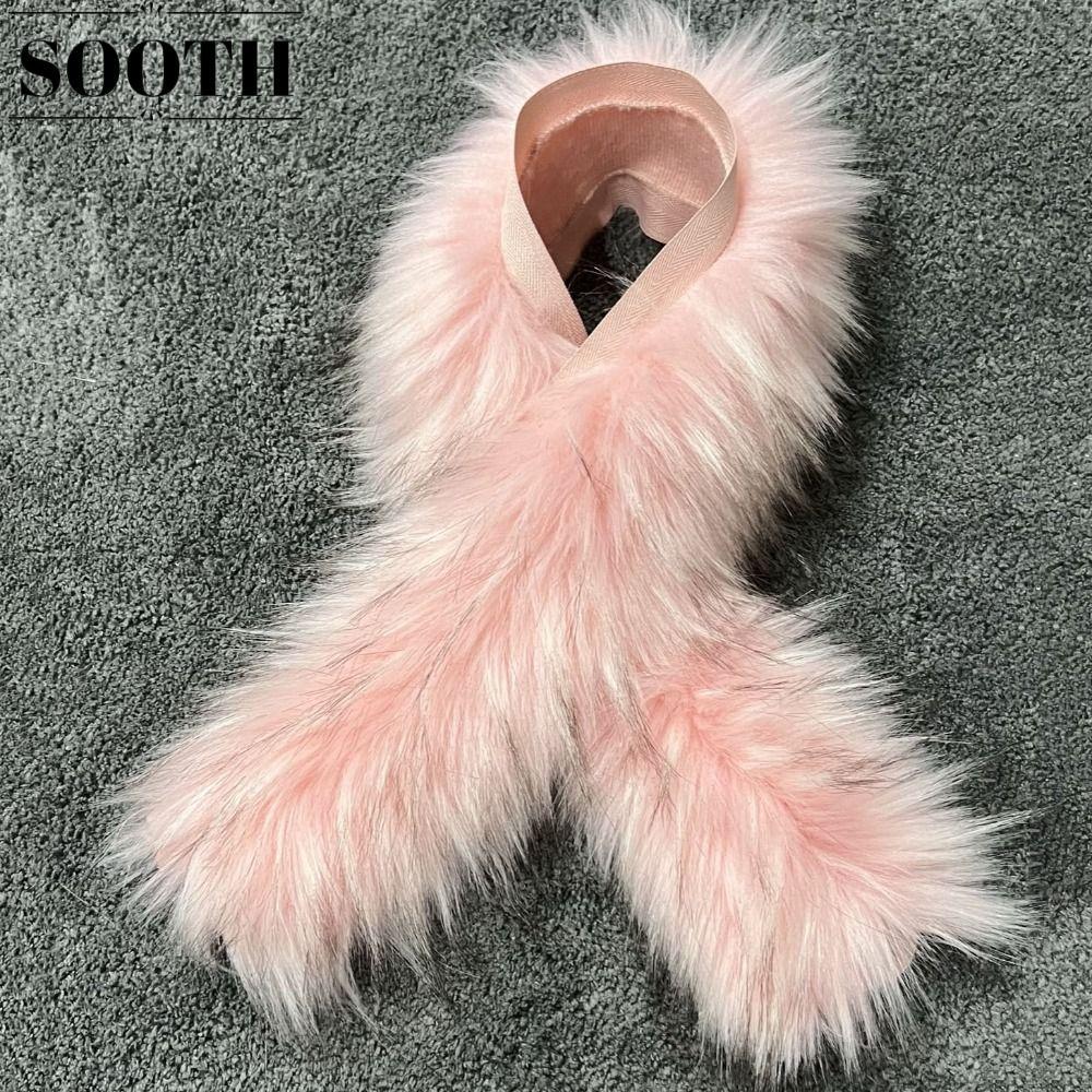 SOOTH Fluffy Trim Big Fur Collar เสริมแต่งหมวกและเสื้อผ้าด้วยตัวเอง