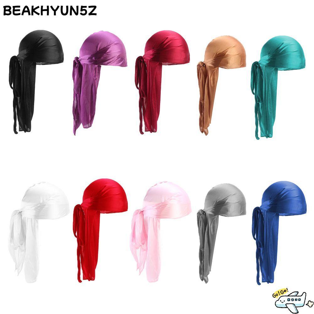 BEAKHYUN5Z Durag ผ้าไหมปรับได้ สำหรับทั้งชายและหญิง แฟชั่นยืดหยุ่น+