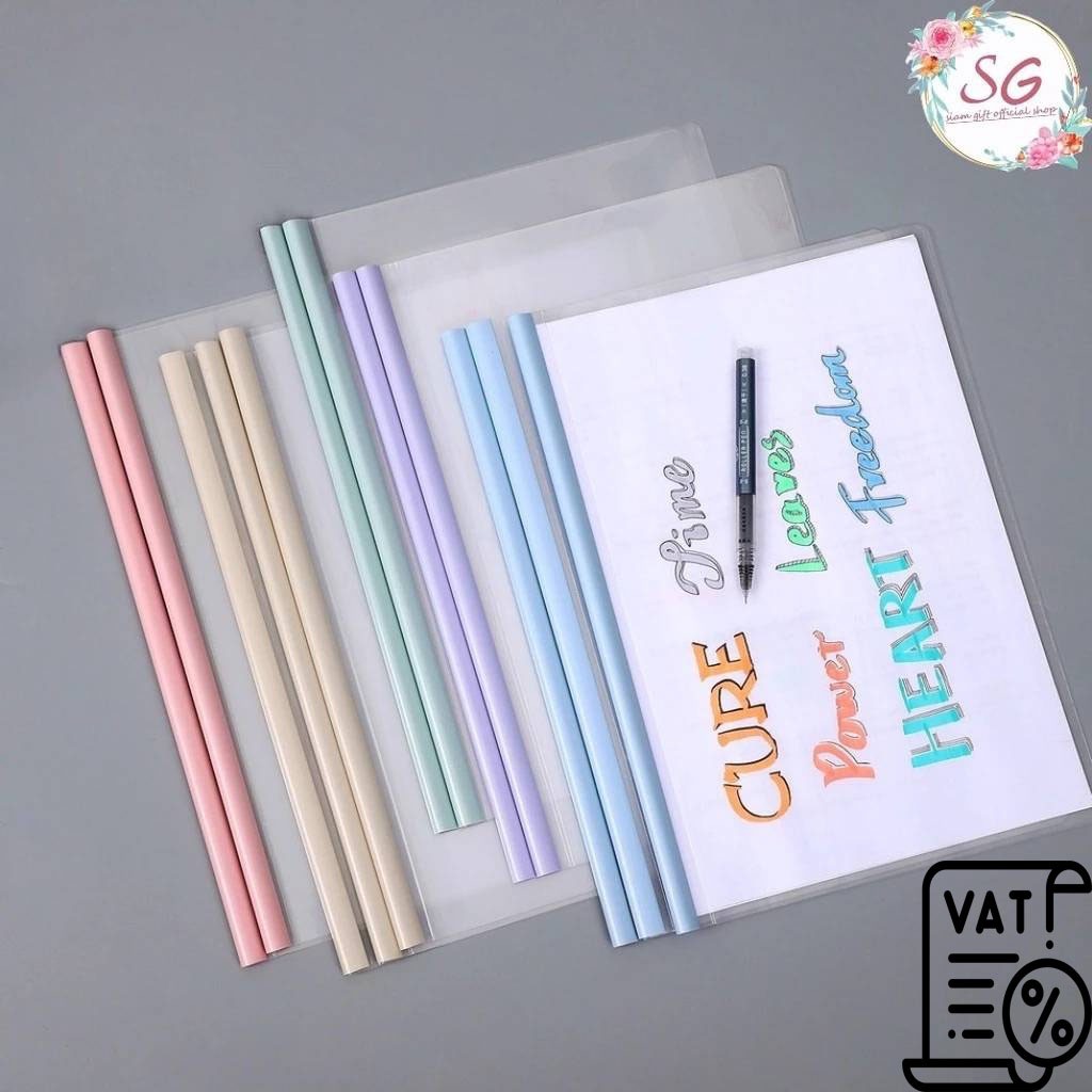 พร้อมส่ง แฟ้มสันรูด A4 สัน 5มม. แฟ้มโชว์เอกสาร แฟ้มรายงานโฟลเดอร์ ขนาด A4 สีโมแรนดี้สําหรับใส่เอกสาร