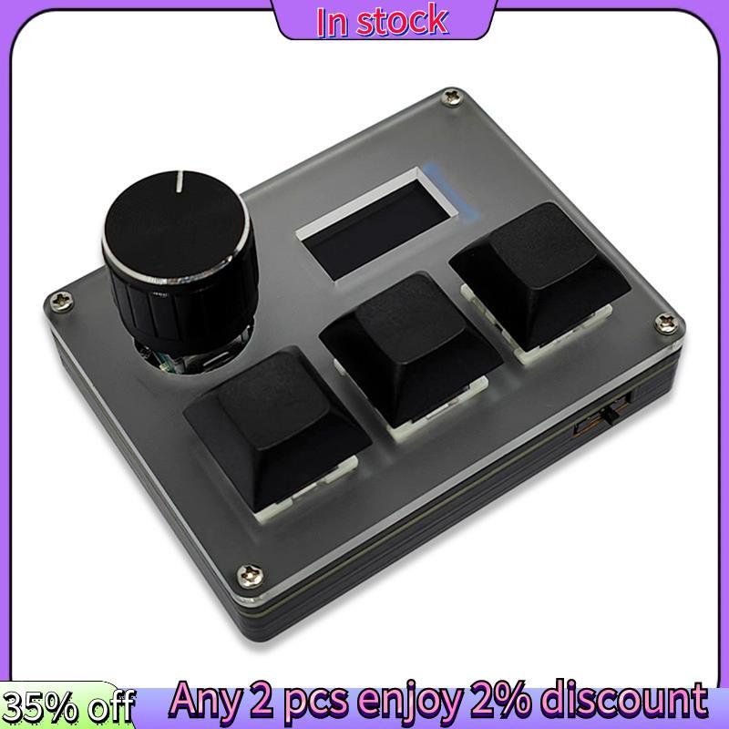 ในสต็อก-3-Key Wired Custom Keyboard Switch OSU Gaming Keyboard with Knob Screen RGB Copy Paste Shotc