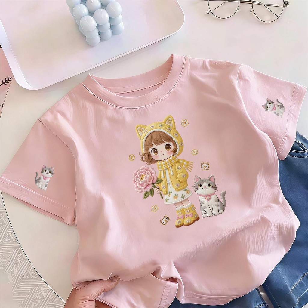 🐻Yout-children เสื้อเด็กแฟชั่น คอกลม Oversize ผ้าคอตตอน   'LUCKY DOG' สบายนุ่ม ระบายอากาศดี