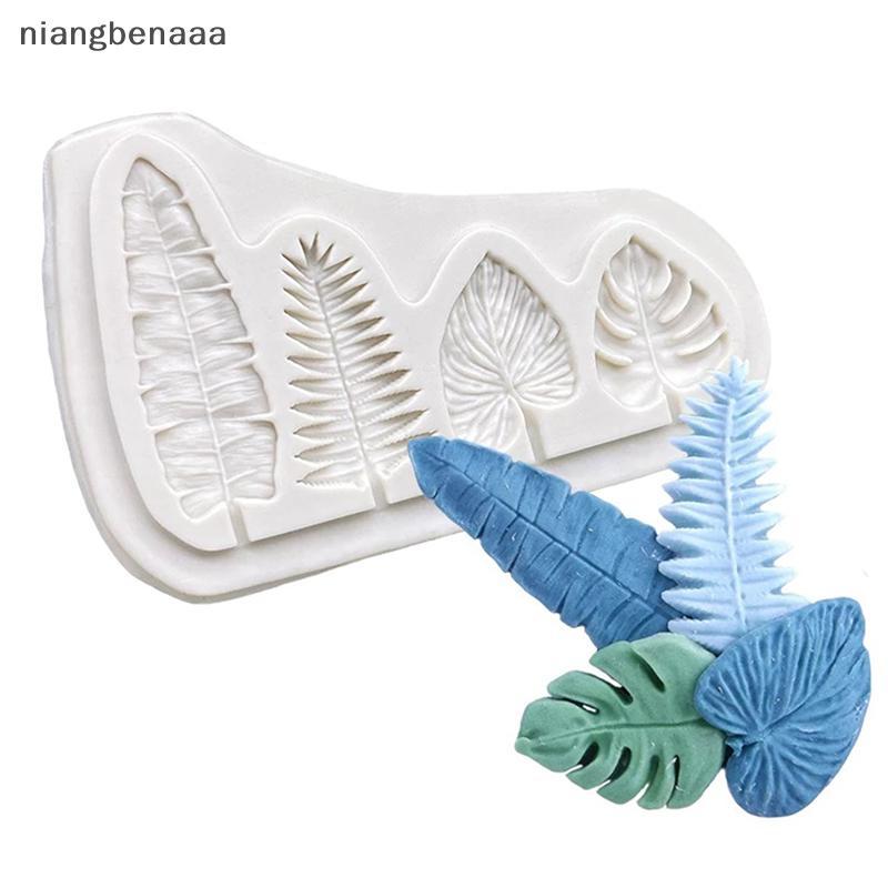 (niangbenaaa) Palm Leaf ซิลิโคน Sugarcraft แม่พิมพ์เครื่องมือเรซิน Cupcake Baking Mould Fondant ใหม่