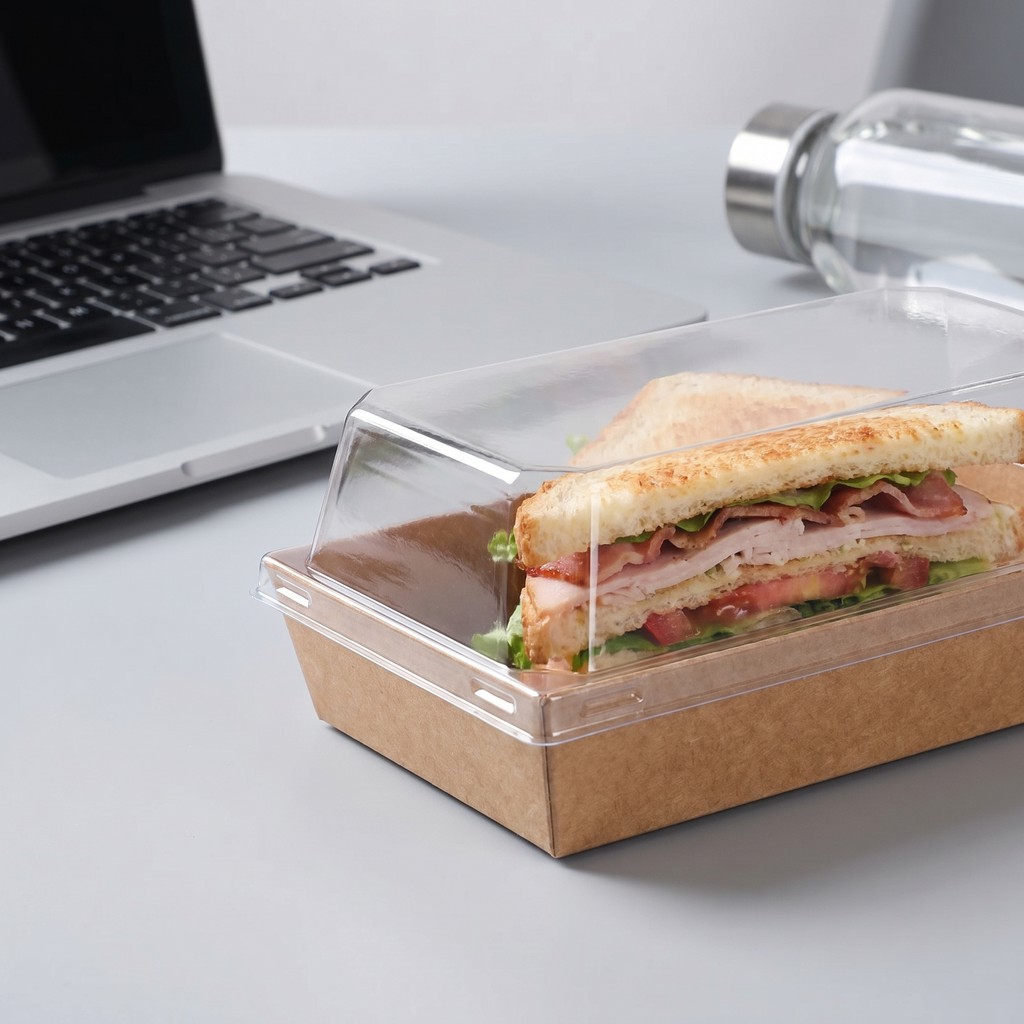 50 ใบ กล่องเบเกอรี่ขนาดกระทัดรัด 13.5x7 ซม. พร้อมฝาใส เหมาะร้านขายของว่างและโฮมเมด
