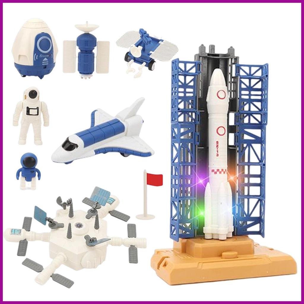Space Rocket Toy Space Shuttle Rocket Toy Playset นักบินอวกาศ Venture Space Set Space Rover Shuttle 