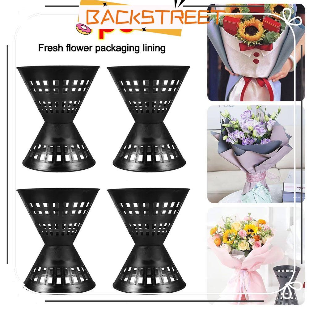 BACKSTREET Flower Packaging Liner, Quick Plastic Flower Bouquet Base, Portable DIY Flower Accessorie