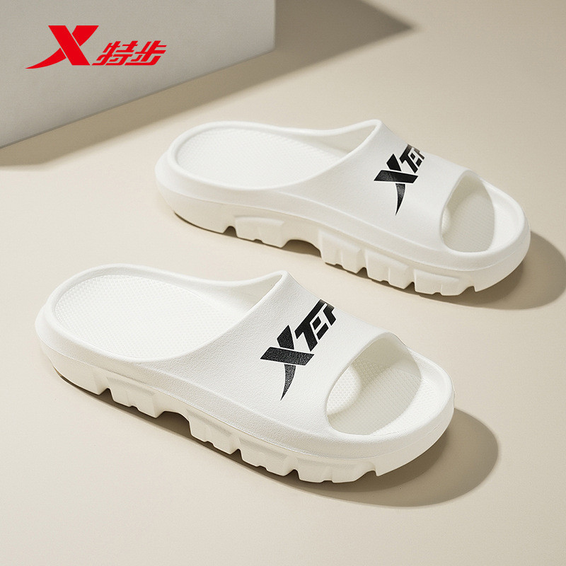 XTEP/TEP รองเท้าแตะกีฬารองเท้าผู้ชายรองเท้าผู้หญิงในร่ม Anti-Slip Flip-Flops รองเท้าอินเทรนด์สวมใส่ก