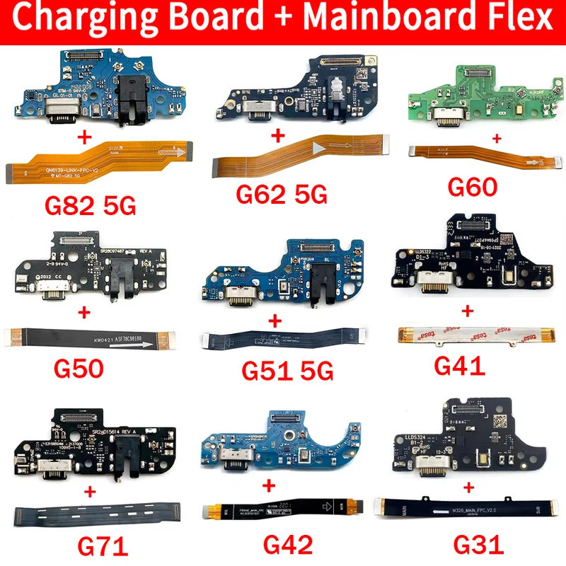 ใหม่ USB ชาร์จพอร์ตบอร์ดหลักเมนบอร์ดเชื่อมต่อ Flex สําหรับ Moto G31 G41 G42 G50 G51 G62 5G G60 G71 G100 G 5G