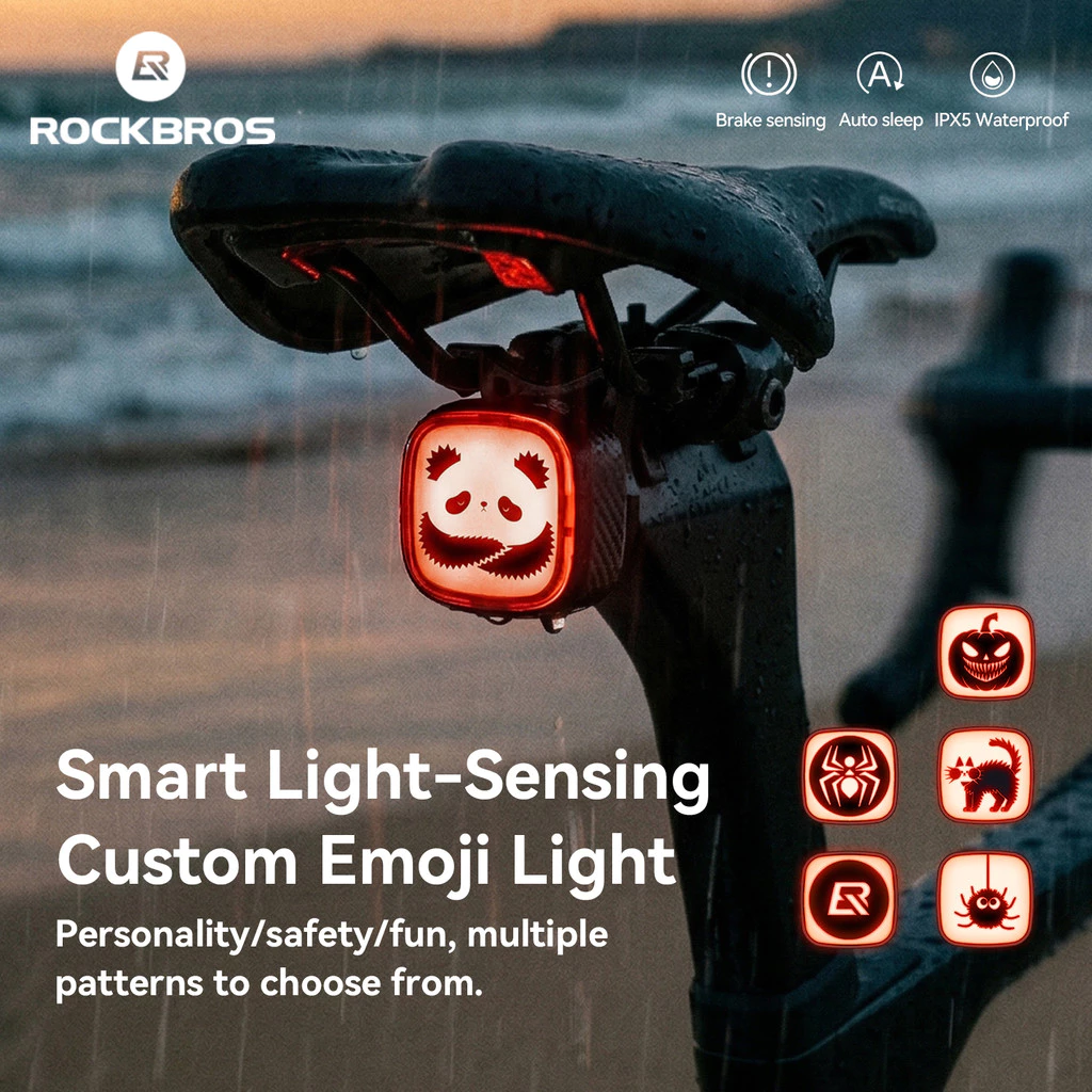 【TH Delivery】ROCKBROS จักรยาน IPX5 ไฟท้ายกันน้ําหลายรูปแบบอัจฉริยะเบรค Sensing Light Double-bracket MTB จักรยานเสือหมอบอุปกรณ์เสริม